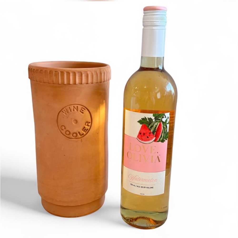 Vintage Terracotta Wine Cooler Boho Cottage Decor Mid Century